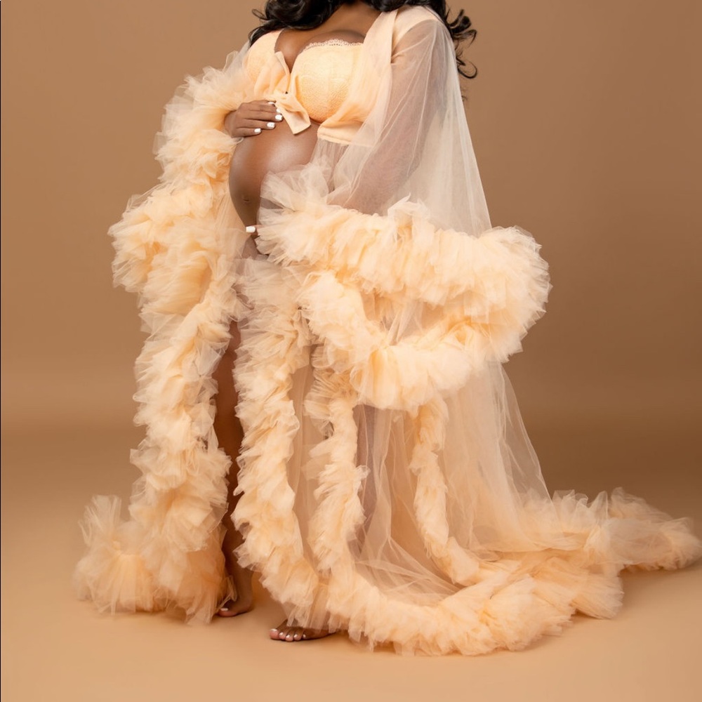 peach MATERNITY ROBE - Picture 2 of 4
